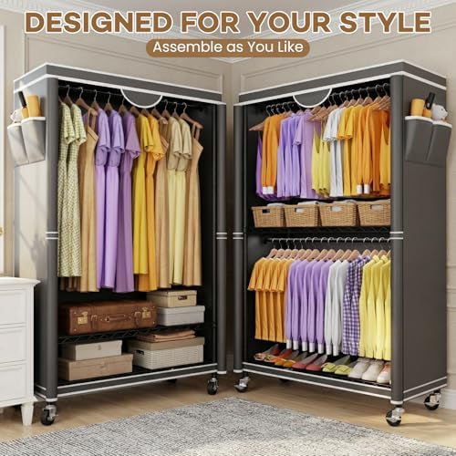 Clothes Rack With Cover, Heavy Duty Clothing Rack for Hanging Clothes - Image 3