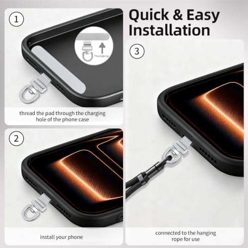 Yojaro 360° Rotating Stainless Steel Phone Tether Tab (3-Pack) - Universal for iPhone & Other Phones (Fits Wristbands/Necklaces/Crossbody Straps) - Image 6