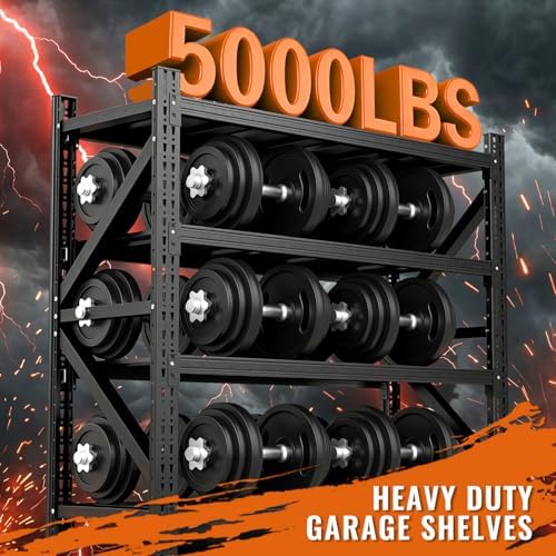 5000LBS 4 Tier Garage Storage Shelves, Heavy Duty Adjustable Storage Rack for Warehouse, Basement, Shop and Office, Commercial-Grade Steel Organizer, 67" W x 24" D x 63" H - Image 3