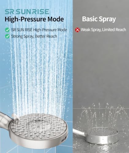 SR SUN RISE Filtered Shower Head with Handheld High Pressure 9 Spray Mode Showerhead Detachable Shower Head Water Softener Filters Beads for Hard Water Remove Chlorine 1 Filter Light Champagne - Image 5