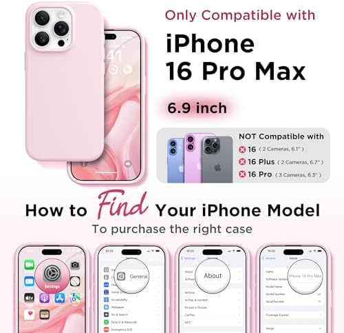 GolbinBox Magnetic for iPhone 16 Pro Max Case, Silicone Cover, Chalk Pink - Image 2