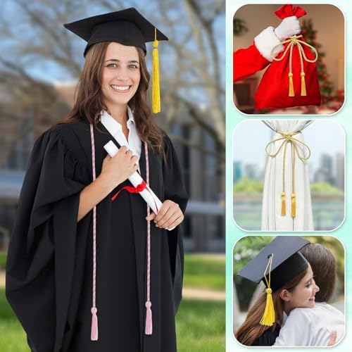 Pink White Graduation Cord, Graduation Honor Cords Braided Tassels Cord for 2026, 68” Long Polyester Yarn Honor Ropes for 2026 Grad Decorations, Party Ceremonies - Image 5