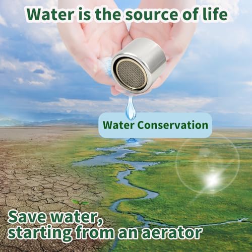 Bathroom Sink Aerator,2.2 GPM Faucet Aerator, Made of Solid Brass and Stainless Steel,55/64 Inch Female Thread Faucet Replacement with Gasket,For Kitchen and Bathroom,4PCS(Silver) - Image 6