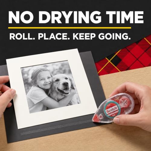 Scotch Double Sided Tape Runner, 0.27 in x 26 Ft, 12 Pack - Image 3
