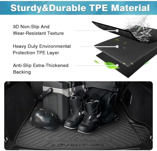 Mixsuper Cargo Liner for Jeep Grand Cherokee 2022-2026 (Not for Grand Cherokee L/WK), All Weather TPE Trunk Cargo Mat with Backrest Protectors Compatible with Grand Cherokee & 4xe - Image 4