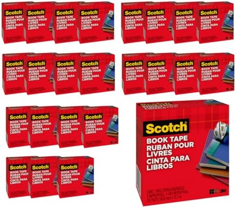 Scotch Book Tape, 2 in x 540 in Rolls, 24-Pack by ScotchBrand