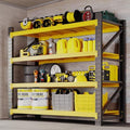 BYBYNSOE 48" W Storage Shelves 3000lbs Garage Metal Shelving Heavy Duty Garage Shelves Adjustable Storage Shelves for Industrial, Factory (Black Yellow, 48" W X 24" D X 69" H) by BYNSOE