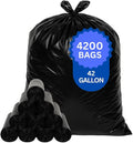 42 Gallons Black LDPE Coreless Trash Bags by Assurepak