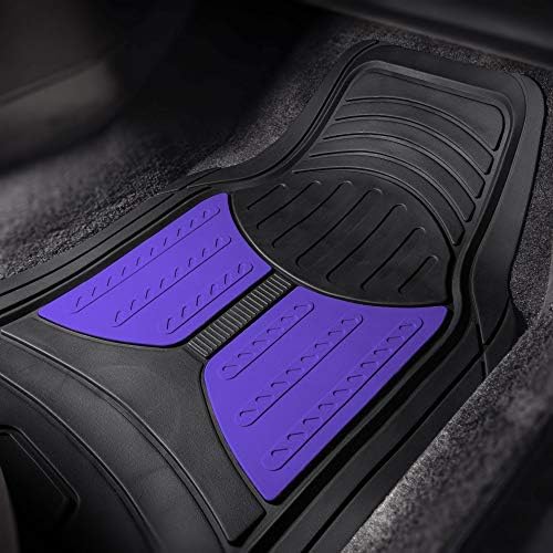 FH Group Monster Eye Full Set Rubber Floor Mats w. Trimmable Vinyl Trunk Liner/Cargo Mat Black- Fit Most Car, Truck, SUV, or Van (Blue/Black) F11313- F16403 - Image 3
