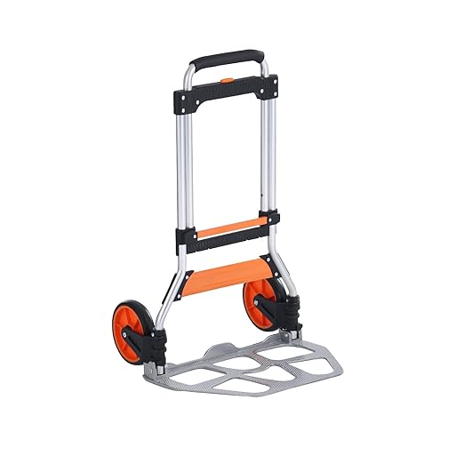 VEVOR Folding Hand Truck and Dolly, 275 Lbs Capacity, Aluminum Foldable Cart - Image 4
