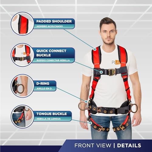 Palmer Safety Hammerhead 5pt Safety Harness Back Padded, QCB Chest, Tongue Buckel Legs Straps, Back & Side D-Rings - Image 2