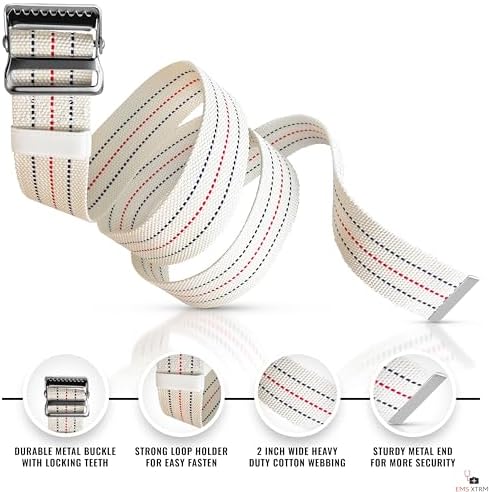 EMS XTRM Gait Belts - Essential Transfer Belts for Seniors and Physical Therapy, Durable and Comfortable, Nurses, Home Health Aides, Physical Therapists (Metal Buckle - Beige) - Image 3