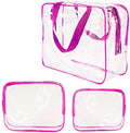 3Pcs Crystal Clear PVC Travel Toiletry Bag Kit for Women Men, Cosmetic Bags by ROYBENS