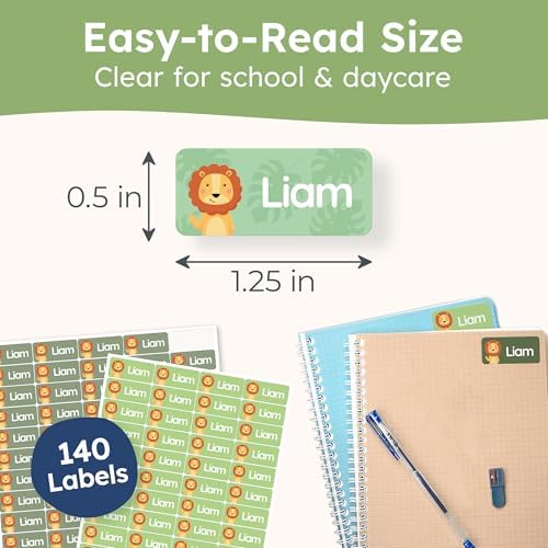 Personalized Name Labels for Kids (140 Labels) - Durable & Waterproof Custom Name Stickers for Clothing Tags, School Supplies, Camp & Daycare - Adventure (1.2”x0.5”) - Image 6