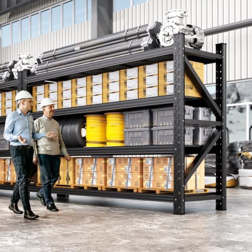 2-Pack 5000LBS Garage Shelving Heavy Duty Storage Shelves, 3 Tier Metal Shelving Unit,Adjustable Heavy Duty Shelving 59" W x 20" D x54“H - Image 2