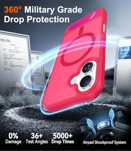 Temdan Magnetic Compatible with iPhone 16 Case, [Built-in Invisible Kickstand][Compatible with MagSafe][Military Grade Shockproof] Slim Translucent Matte Phone Case for iPhone 16 6.1" - Image 5