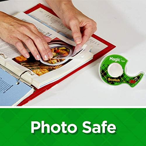 Scotch Magic Tape, 1 Roll, Great for Gift Wrapping, Numerous Applications, Invisible, Engineered for Repairing, 1/2 x 450 Inches, Dispensered (104) (Pack of 2) - Image 6