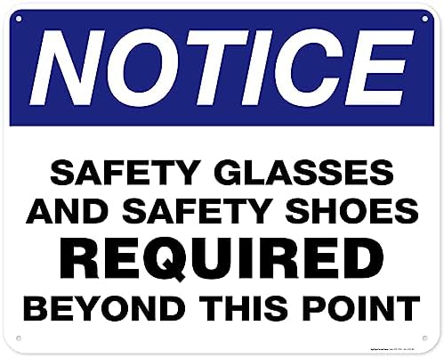 Safety Glasses and Safety Shoes Required Beyond This Point Sign, 24x30 by MySignCenter