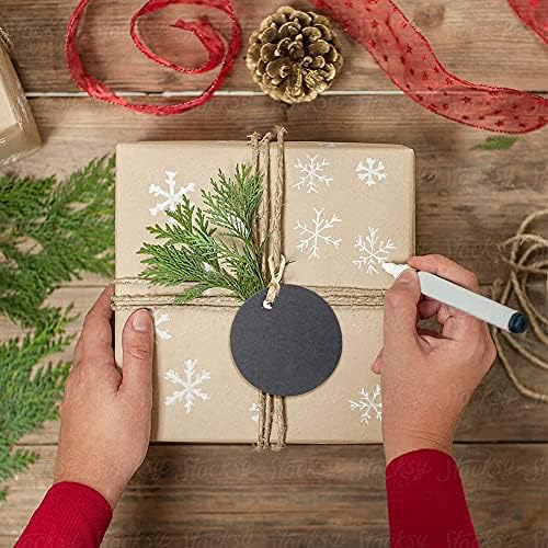 G2PLUS 100PCS Gift Tag with String,2.2'' Round Paper Tags Blank Hang Tags Black Circle Tags with Holes for Craft Projects, Xmas Gift, DIY Wedding Favor Bag - Image 5