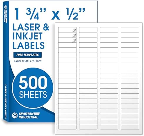 1.75" X 0.5" Matte White Return Address Labels (500 Sheets, 40000 Stickers) by SpartanIndustrial