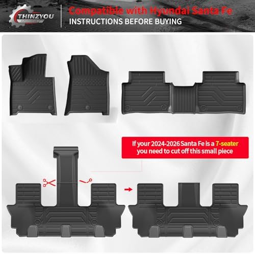 Floor Mats for 2024 2025 2026 Hyundai Santa Fe Gas & Hybrid - Image 3