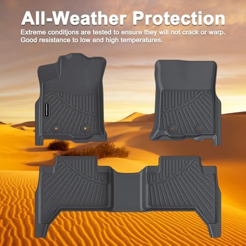 Floor Mats for 2016 2017-2023 Toyota Tacoma (Non Hybrid) -Only fit Double Cab & Automatic Transmission(Non Manual Transmission),TPE All Weather Protection 2 Rows Car Floor Liners - Image 6