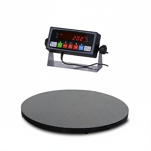 Floor Scale, Industrial Floor Scale in Round Shape, 10000lb Capacity x1lb by BizAutom