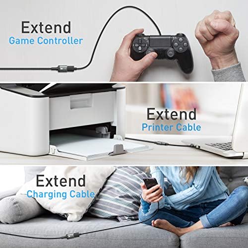 USB Extension Cable 6FT USB 3.0 Extender Type A Male to Female Cord Grey - Image 5