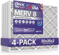 BNX TruFilter 20x25x2 Air Filter MERV 8 (4-Pack) - MADE IN USA – Dust & Pet Defense Electrostatic Pleated Air Conditioner HVAC AC Furnace Filters for Dust, Pet, Mold, Pollen MPR 600 – 700 & FPR 5 by BNX
