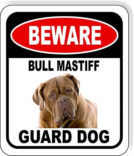 BEWARE BULL MASTIFF GUARD DOG Aluminum Composite Outdoor Sign 15" x18" Metal Security Notice for Yard, Fence, Porch, Property, and Business – No Trespassing, Warning, Attack Dogs, Protection by WorkHouseSigns