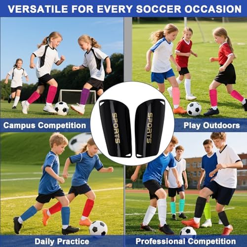 Kids Soccer Shin Guards 2 Pairs Slip-in Youth Shin Pads for Boys Girls, Lightweight PP+EVA Soccer Protective Gear Fits with Shin Guard Sleeves(not Included), Toddler to Teen Sizes Multiple Colors - Image 7