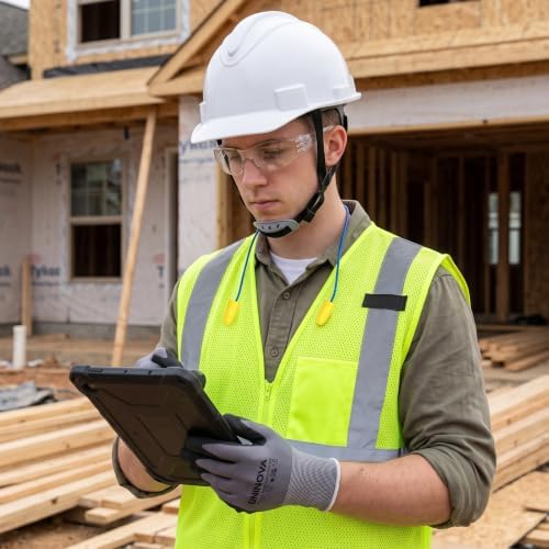 PPE Kit, Hard Hat, Safety Vest & Glasses, Work Gloves, Earplugs - Image 6