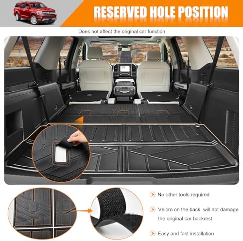 Cargo Mat Compatible with 2018-2024 Ford Expedition Max/Lincoln Navigator L Cargo Liner Seatback Protector for Expedition Max/Navigator L Accessories(18-24 Expedition Max/Navigator L) - Image 4