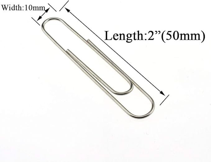 HAHIYO Paper Clips Sturdy 2 inches Length 100 Pack Paperclips Heavy Duty Tight - Image 2