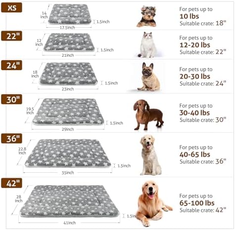 Mora Pets Dog Crate Pad Bed Ultra Soft Pet Mat Star Print Grey 35 x 23 Inch - Image 6