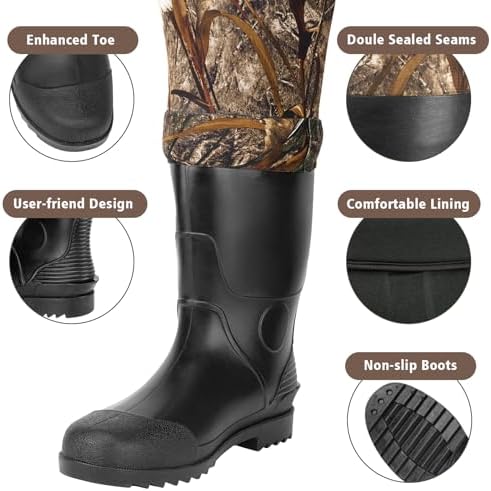 Trudave Chest Waders for Men & Women Waterproof, Fishing Neoprene Waders, Hunting Waders with Boots - Image 3