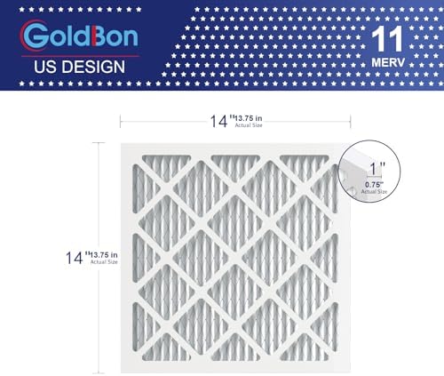 14x14x1 MERV 11 Air Filter 2-Pack for HVAC Furnace - Image 2