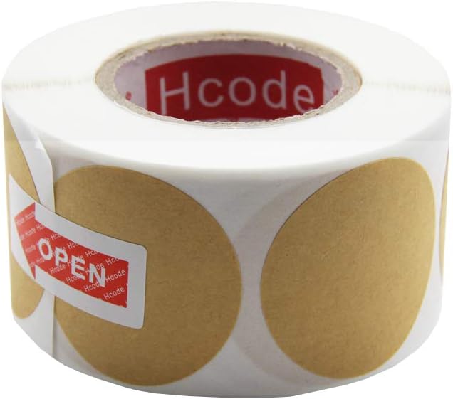 Hcode Natural Circle Kraft Paper Dots Price Stickers Brown Target Pasters 1.5 - Image 2