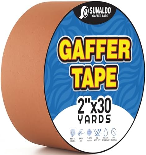 Gaffers Tape (2"x30 yards) Heavy Duty, Easy Rip, No Residue | Brown by Unknown