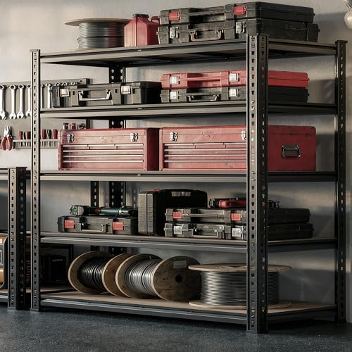 Romorgniz 72.02" H Garage Shelves 5 Tier Storage Shelves Organizers,2500 LBS Heavy Duty Adjustable Shelving Unit,Garage Shelves Metal for Basement, Warehouse,Commercial,School,55.1" W x 24.4" D - Image 4
