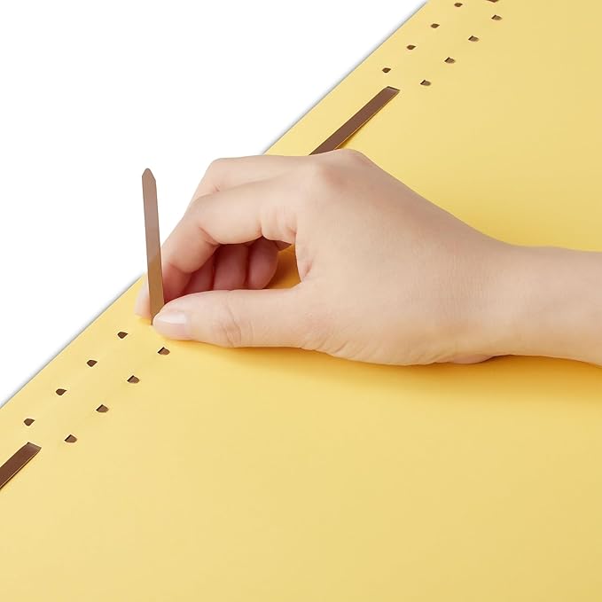 Staples Colored Reinforced Tab Fastener Folders Letter Size Yellow 50/Box - Image 4