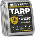Kesfitt 16 Mil Heavy Duty Waterproof Tarp, 12x20 FT, Silver & Blue by Kesfitt