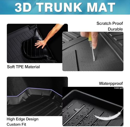 2020-2025 Corolla Cargo Liner for Toyota Corolla/Corolla Hybrid Sedan (Not Fit Corolla Cross & Hatchback Model) - Custom Fit Trunk Mat - All Weather Cargo Mat for Toyota Corolla 2020-2025 - Image 5