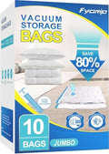Fygrip 80% Space Saver Vacuum Storage Bags with Hand Pump, 10 Jumbo by Fygrip