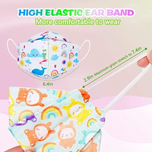 60PCS KF94 Kids Disposable Face Mask, Disposable Individually Packaged Masks, Fish Mouth Type 4-Ply Breathable Mask (Kids) - Image 2