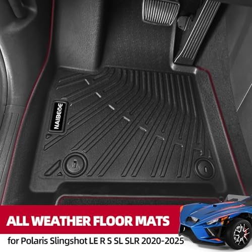 Naibeve Floor Mats for Polaris Slingshot LE R S SL SLR Models 2020-2025- All Weather for Polaris Slingshot Custom Fit Floor Mats Front Row Waterproof Interior Accessories - Image 2