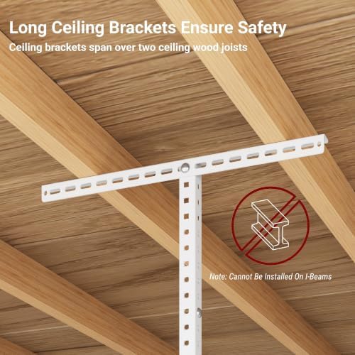 2x8ft Overhead Ceiling Garage Storage Rack, 400LBS Capacity, White - Image 7