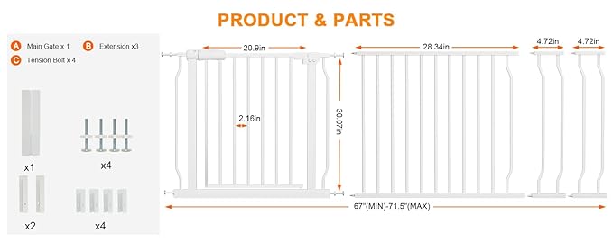 Extra Wide Baby Gate Extra Tall Dog Gate - Image 2