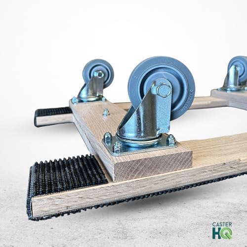 Made in USA Premium Solid Oak Furniture Dolly, 2-Pack - 18"x30" H-Frame w/Non-Slip Grip, 3.5" Non-Marking Wheels, Heavy-Duty 1000 lbs Capacity Each (18"x36" Dolly 2-Pack) - Image 7