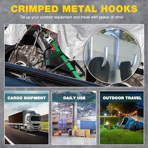 Bungee Cords with Hooks 21" 50 Pack, Heavy Duty Rubber Tarp Straps S Hooks - Image 6